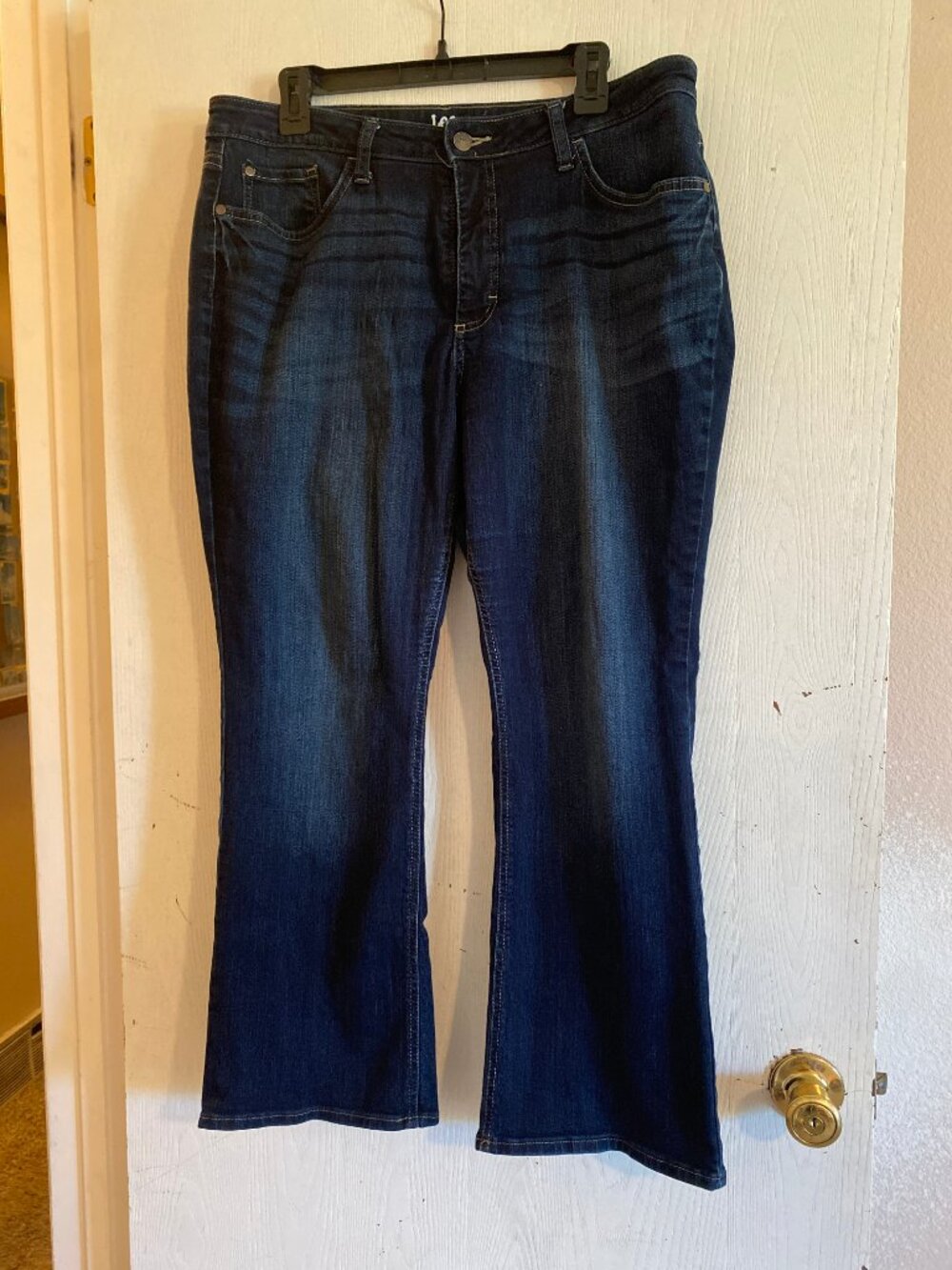 Lee Riders Womens Mid Rise Bootcut Jeans Size 16P Size Pockets Dark Wash